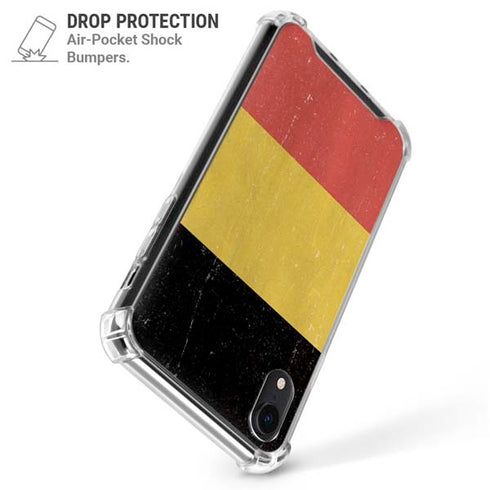 Belgium Flag Distressed iPhone XR Clear Case